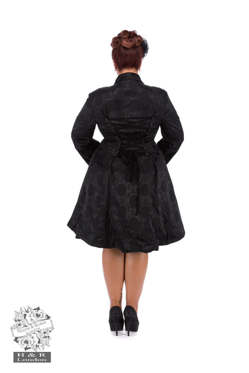 Black Andromeda Rave Coat in Plus Size